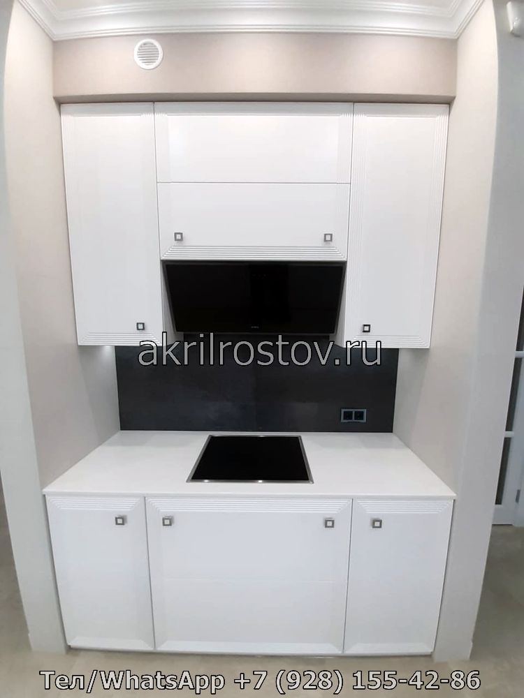 Изготовление прямых акриловых столешниц по доступной цене Современная кухонная поверхность из белого акрила по индивидуальным размерам
